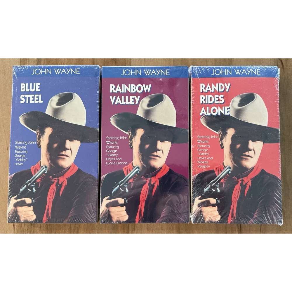 John Wayne "The Duke" Set Of 3 VHS Tapes Collector's Best Of The West Classics